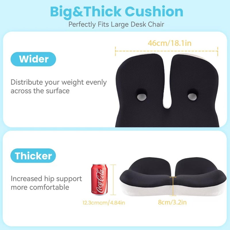 OVRST Seat Cushion,Office Chair Memory Cushion, Ergonomic Design, Relieve Sciatica and Long-Term Sitting Pain, Suitable for desks, car Seats, Games, wheelchairs - Image 3
